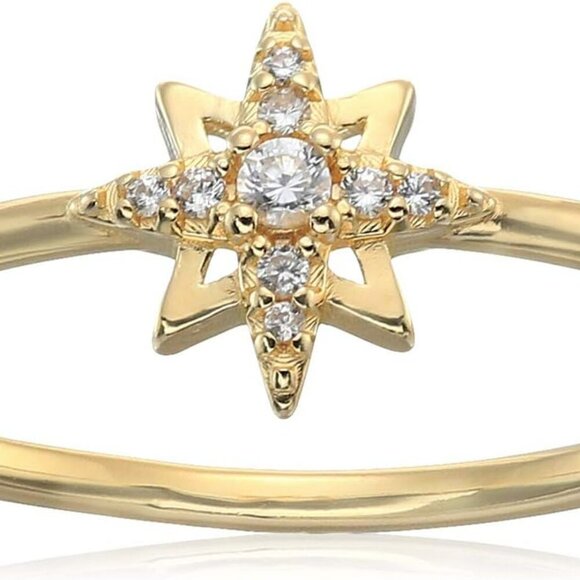 Cubic Zirconia North Star Dainty Demi Fine Ring in Sterling Silver previously Am - Picture 1 of 3